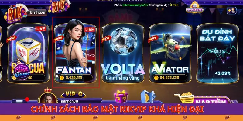 Chính sách bảo mật RIKVIP khá hiện đại
